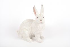 Mooie Zittend wit konijn tuinbeeld kopen