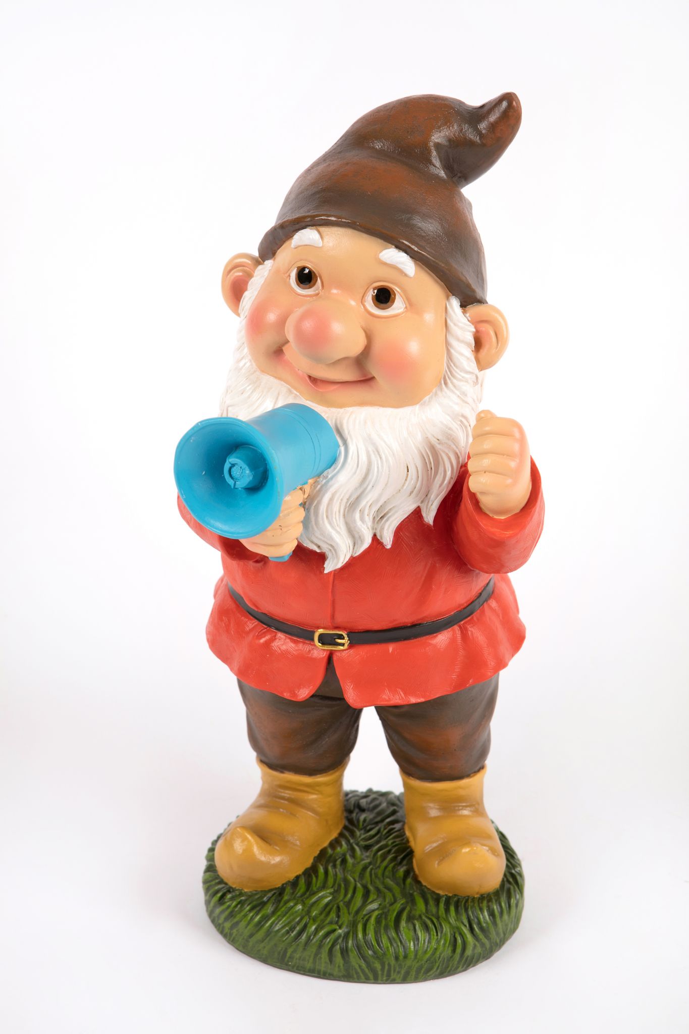 Tuinkabouter Beeldje – Klein, Bruin, Met Stabiele Basis – Voor Buiten Decoratie