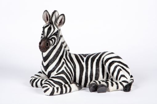 Mooie Liggende zebra tuinbeeld kopen